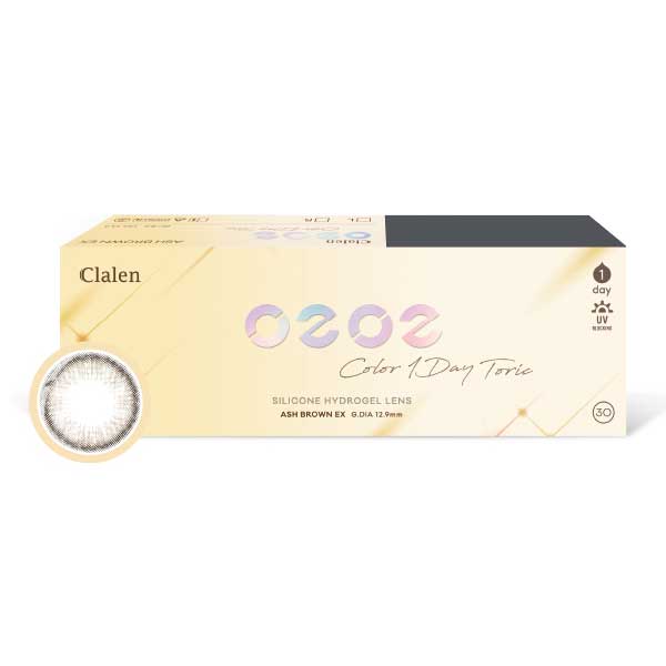 [Clalen] O2O2 Color Toric 1-Day Lens Ash Brown EX for Astigmatism (30EA)